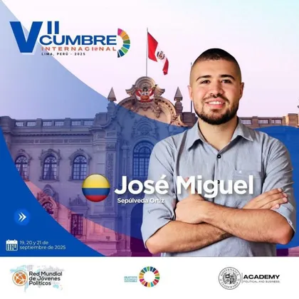 Imagen de  José Miguel Sepúlveda, líder juvenil de El Carmen, fue seleccionado para la Cumbre Internacional de Juventud en Perú 